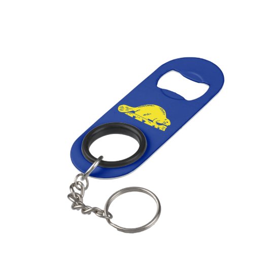 Oregon State Flag Design Sleutelhanger Flessenopener (Achterkant Gekanteld)