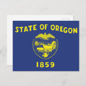 Oregon State Flag Two Sided Seal & Pioneer Briefkaart (Voorkant / Achterkant)