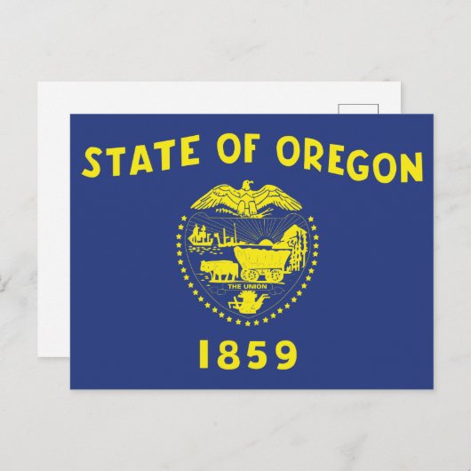 Oregon State Flag Two Sided Seal & Pioneer Briefkaart (Voorkant / Achterkant)
