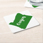 Oregon State Green Kartonnen Onderzetters (Schuin)