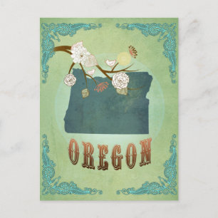 Oregon State Map - Green Briefkaart