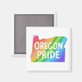 Oregon State Map Illustration RAINBOW PRIDE Magneet (Voorkant / Achterkant)