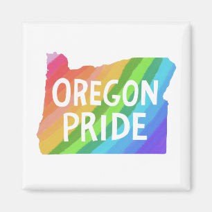 Oregon State Map Illustration RAINBOW PRIDE Magneet