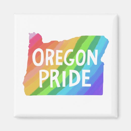 Oregon State Map Illustration RAINBOW PRIDE Magneet (Voorkant)