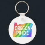 Oregon State Map Illustration RAINBOW PRIDE Sleutelhanger<br><div class="desc">Bekijk deze geweldige sleutelhanger met een kaart van de staat Oregon. Voeg uw eigen tekst toe of verander de achtergrondkleuren. Bekijk mijn winkel voor vlinders,  vogels,  RV's,  kamperen,  wandelen,  bloemen en nog veel meer!</div>