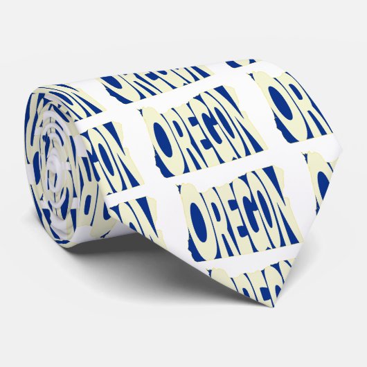 Oregon State Name Word Art Yellow Stropdas (Opgerold)