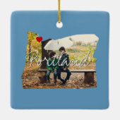 Oregon State Photo insert and town name Keramisch Ornament (Achterkant)