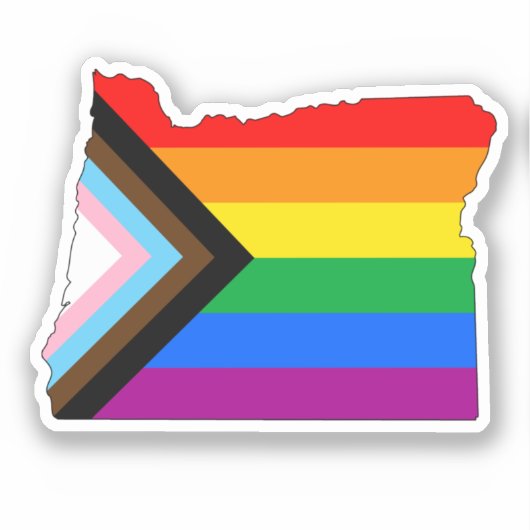 Oregon State Pride LGBTQ Progress Pride Sticker (Voorkant)