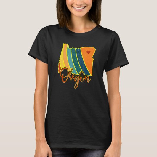 Oregon State Pride Sunset I Love Oregon T-shirt (Voorkant)