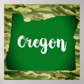 Oregon State Silhouette Camo Wall Poster (Voorkant)