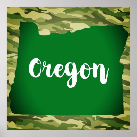 Oregon State Silhouette Camo Wall Poster (Voorkant)