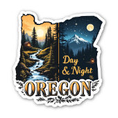 Oregon State Sticker | Dag- en Nachtlandschapskuns