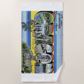 Oregon State USA Americana Retro Colorful Art Strandlaken (Voorkant)