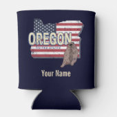 Oregon State Verenigde Staten Retrokaart USA Souve Blikjeskoeler (Achterkant)