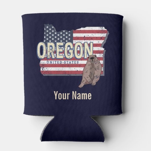 Oregon State Verenigde Staten Retrokaart USA Souve Blikjeskoeler (Achterkant)