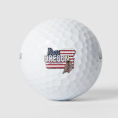 Oregon State Verenigde Staten Retrokaart USA Souve Golfballen (Voorkant)