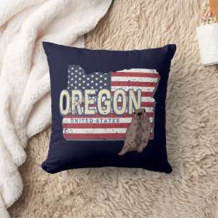 Oregon State Verenigde Staten Retrokaart USA Souve Kussen