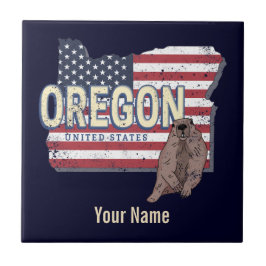 Oregon State Verenigde Staten Retrokaart USA Souve Tegeltje
