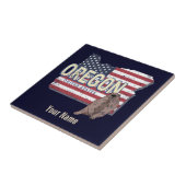 Oregon State Verenigde Staten Retrokaart USA Souve Tegeltje (Zijkant)
