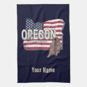 Oregon State Verenigde Staten Retrokaart USA Souve Theedoek (Verticaal)