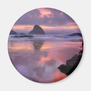 Oregon strand en zee-stapels, zonsondergang magneet
