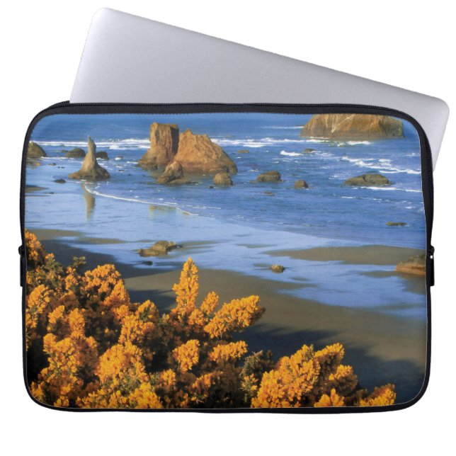 Oregon strand uitzicht in Bandon Laptop Sleeve (Voorkant)