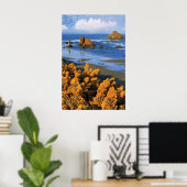 Oregon strand uitzicht in Bandon Poster (Thuiskantoor)
