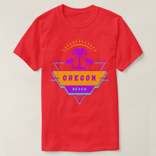 Oregon strand Vibes 80s 90s T-shirt (Design voorkant)