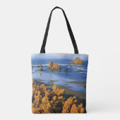Oregon strandzicht in Bandon Tote Bag (Achterkant)