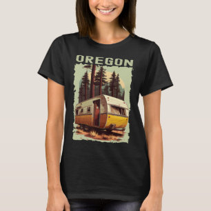 Oregon Sunset retro jaren 70  wandelcamping T-shirt