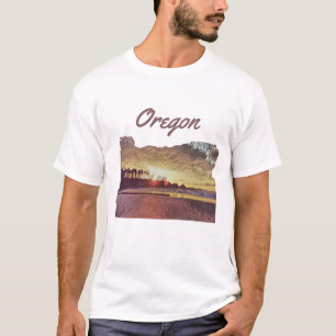 Oregon Sunset State Cutout T-shirt
