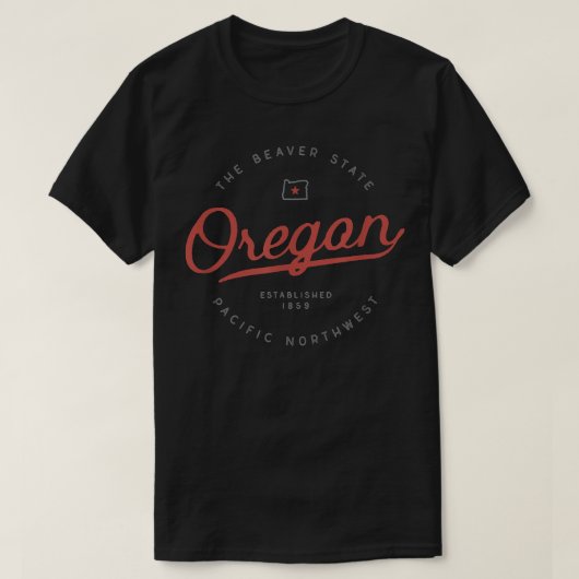 Oregon T , de staat Beaver, Pacific Northwest PNW T-shirt (Design voorkant)