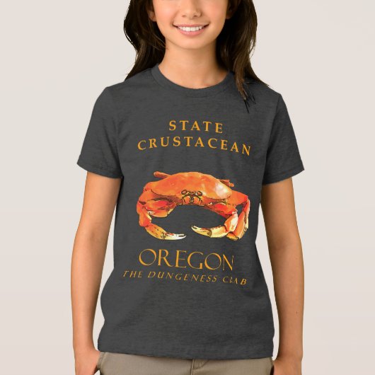Oregon Territory Crustacean De Dungeness Krab Tri-Blend Shirt (Voorkant)