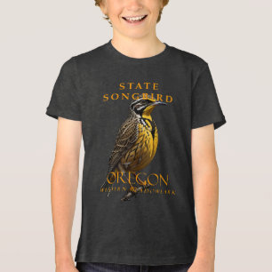 Oregon Territory Songbird De Westerne Meadowlark Tri-Blend Shirt