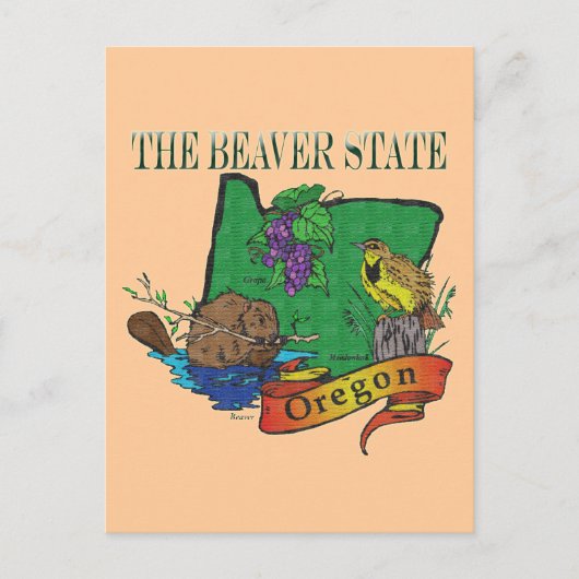 Oregon the Beaver state Lark Grape Briefkaart (Voorkant)