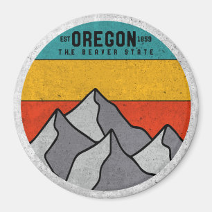 Oregon the Beaver State  Mountain Souvenir Magneet