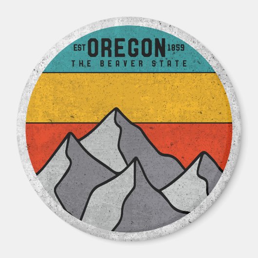Oregon the Beaver State Mountain Souvenir Magneet (Voorkant)