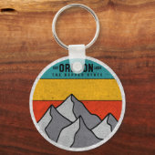 Oregon the Beaver State Mountain Souvenir Sleutelhanger (Voorkant)