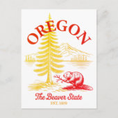 Oregon The Beaver State Opgericht in 1859 Briefkaart (Voorkant)