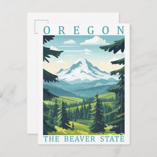 Oregon the Beaver State USA Travel Place Briefkaart (Voorkant / Achterkant)
