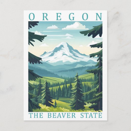 Oregon the Beaver State USA Travel Place Briefkaart (Voorkant)