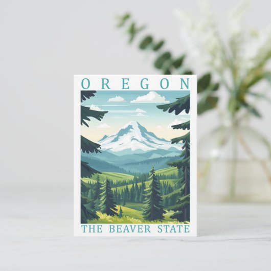 Oregon the Beaver State USA Travel Place Briefkaart (Staand voorkant)