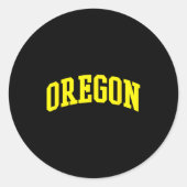 Oregon - Throwback Design - Clic Ronde Sticker (Voorkant)