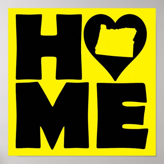 Oregon Thuis Hart Staat Poster Bord (Voorkant)