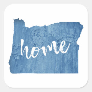 Oregon Thuis Houtstructuur Vierkante Sticker