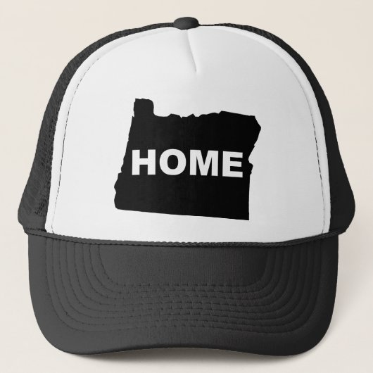 Oregon Thuis Weg Van Staat Knop Speld Trucker Pet (Voorkant)