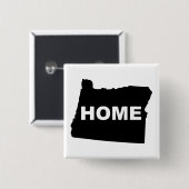 Oregon Thuis Weg Van Staat Knop Speld Vierkante Button 5,1 Cm (Voorkant /achterkant)