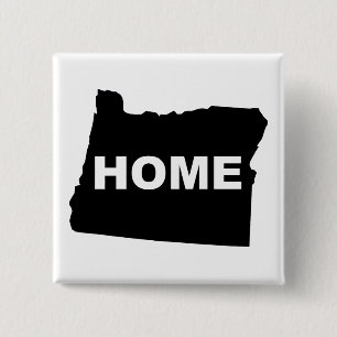 Oregon Thuis Weg Van Staat Knop Speld Vierkante Button 5,1 Cm