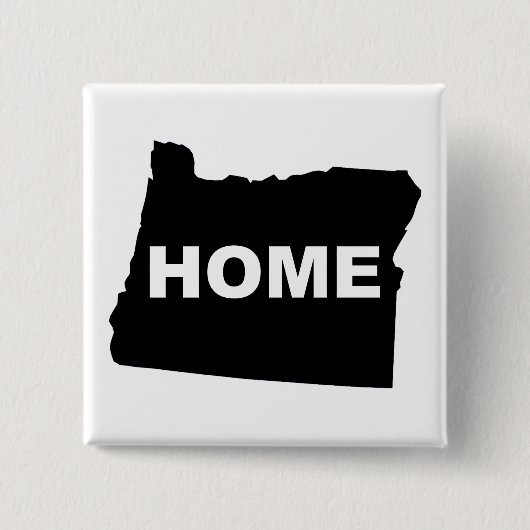 Oregon Thuis Weg Van Staat Knop Speld Vierkante Button 5,1 Cm (Voorkant)