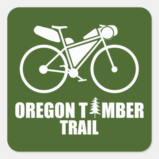 Oregon Timber Trail Bikepacking Vierkante Sticker (Voorkant)